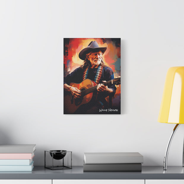 willie nelson canvas portrait