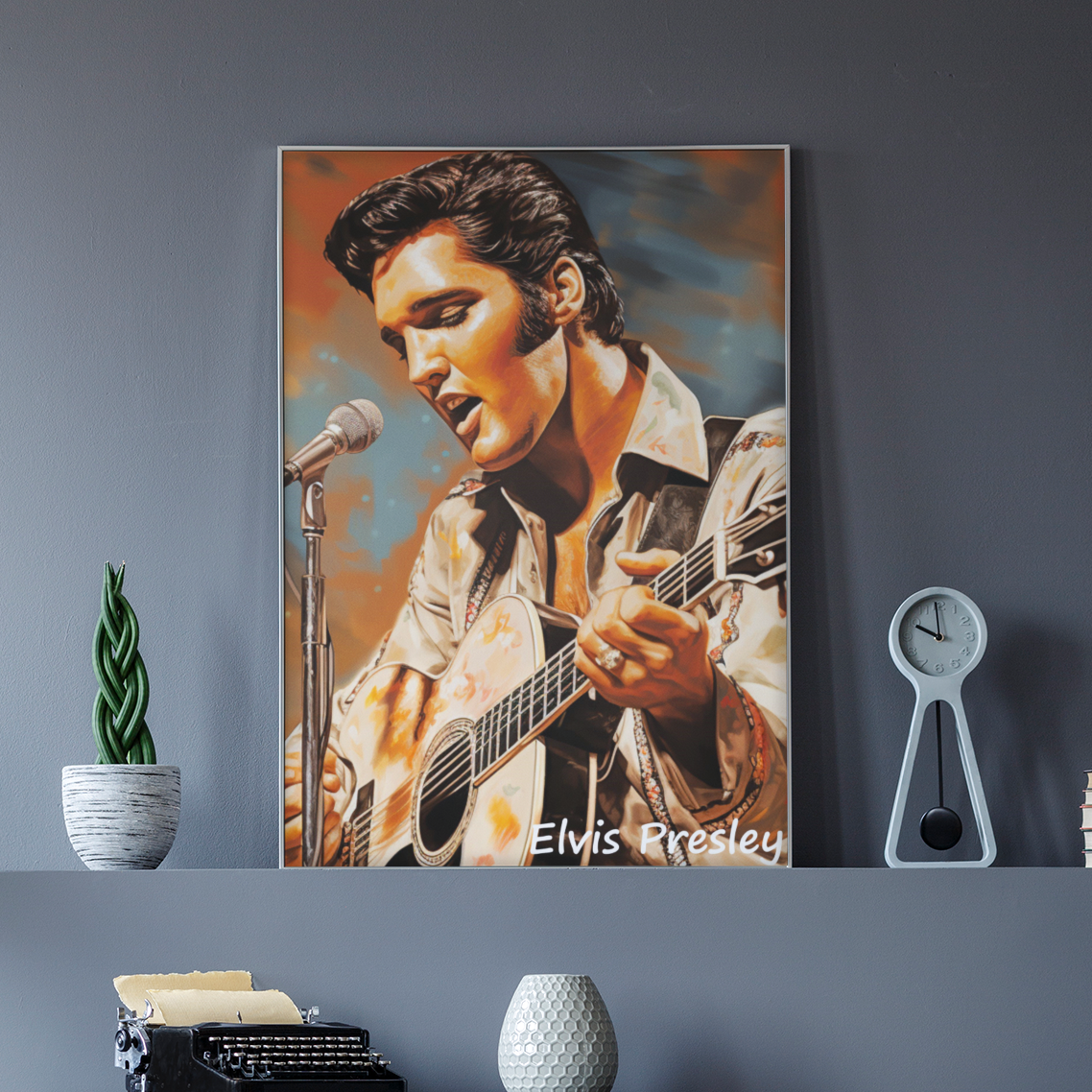 elvis presley digital print framed