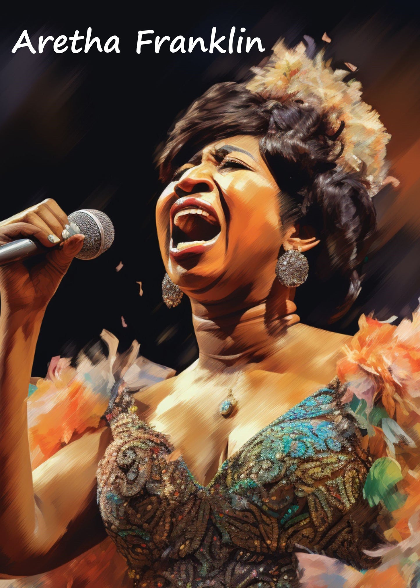 Aretha Franklin digital wall art