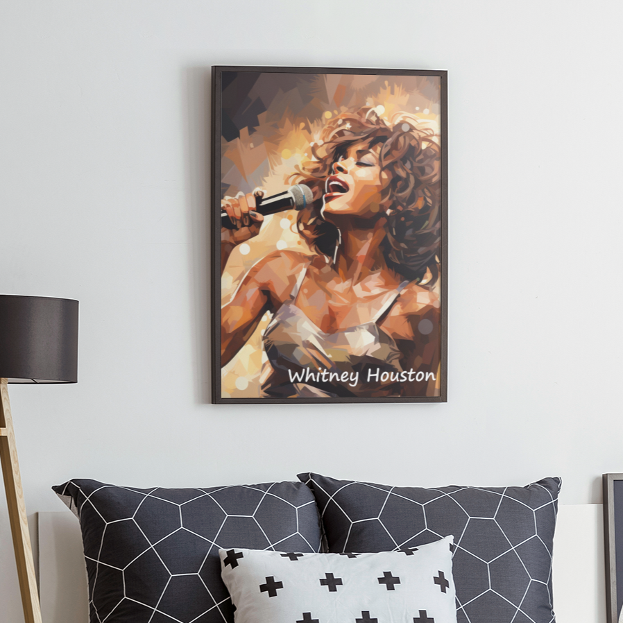 whitney houston framed digital print